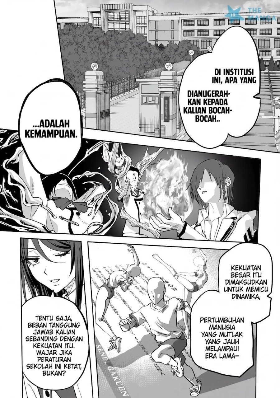 Inou Gakuen no Saikyou wa Heion ni Hisomu: Kikakugai no Kaibutsu, Munou o Enji Gakuen o Kage kara Shihai Suru Chapter 1 halaman 8