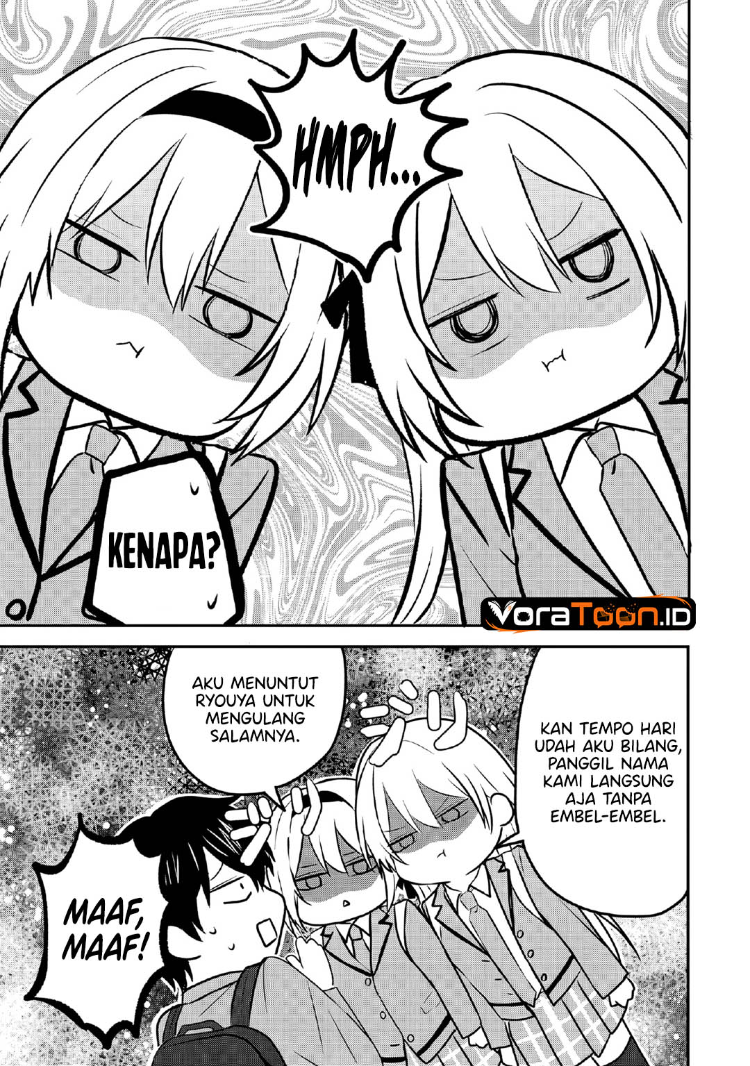 Nani no Torie mo Nai Heibon na Ore ga Bijin Futago Shimai wo Inochigake de Tasuketa Kekka, Jitsu wa Yandere datta Futari wo Gachi Bore Sasete  Shimatta Chapter 2 halaman 4