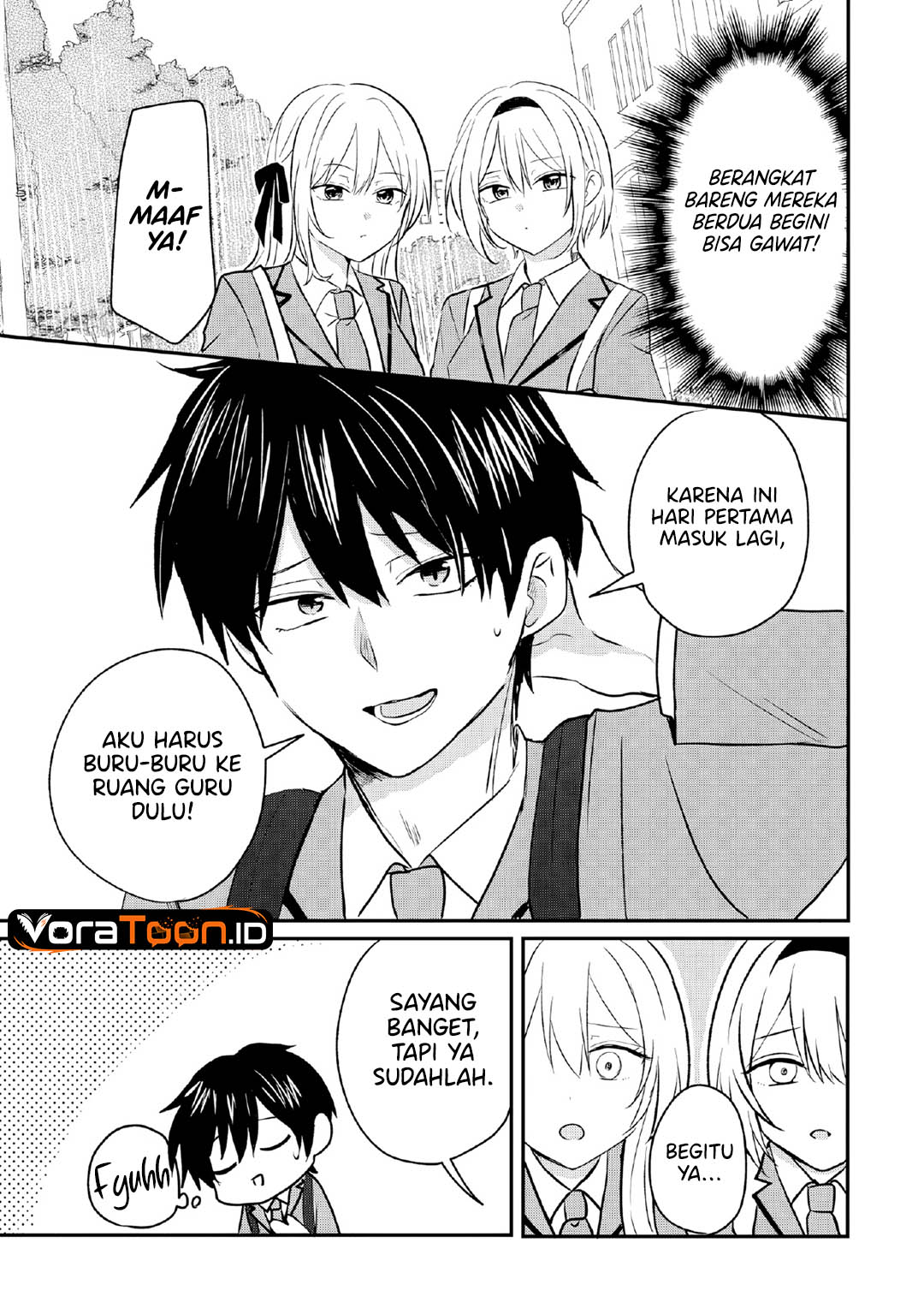 Nani no Torie mo Nai Heibon na Ore ga Bijin Futago Shimai wo Inochigake de Tasuketa Kekka, Jitsu wa Yandere datta Futari wo Gachi Bore Sasete  Shimatta Chapter 2 halaman 12