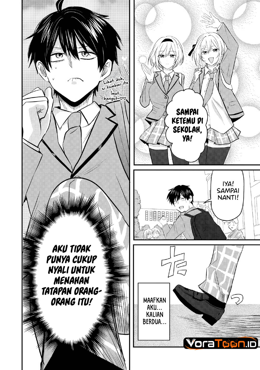 Nani no Torie mo Nai Heibon na Ore ga Bijin Futago Shimai wo Inochigake de Tasuketa Kekka, Jitsu wa Yandere datta Futari wo Gachi Bore Sasete  Shimatta Chapter 2 halaman 13