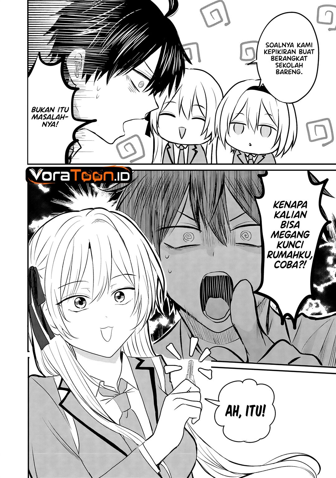 Nani no Torie mo Nai Heibon na Ore ga Bijin Futago Shimai wo Inochigake de Tasuketa Kekka, Jitsu wa Yandere datta Futari wo Gachi Bore Sasete  Shimatta Chapter 4.1 halaman 5