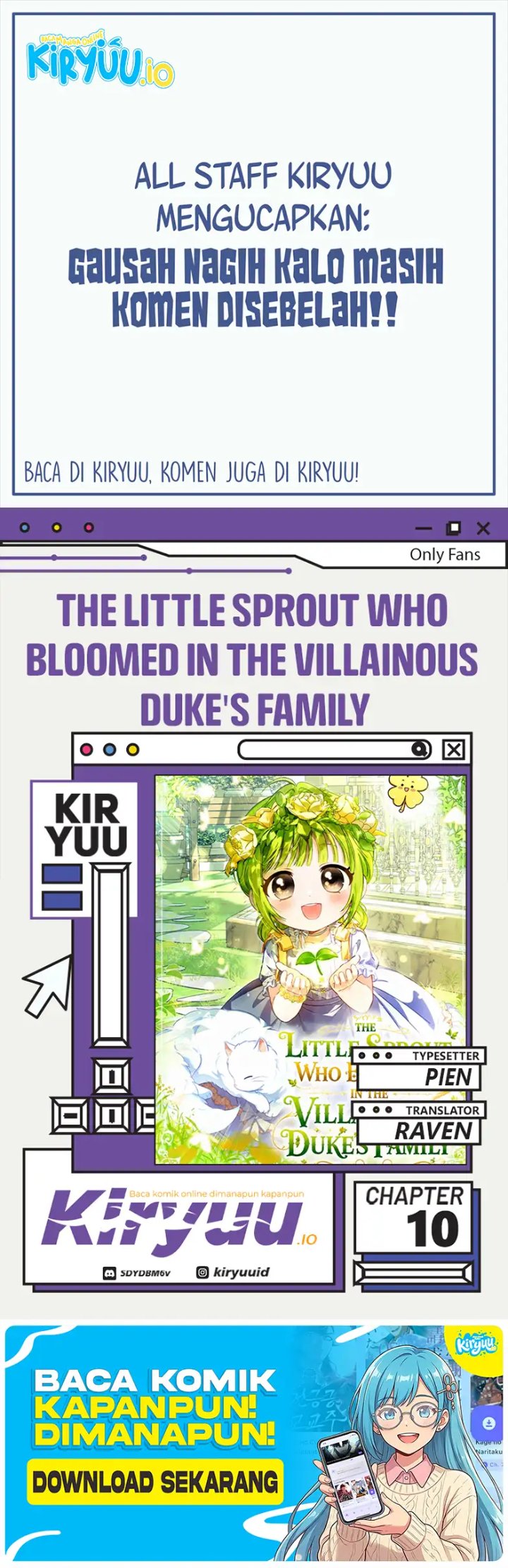 The Little Sprout Who Bloomed in the Villainous Duke's Family Chapter 10 halaman 1